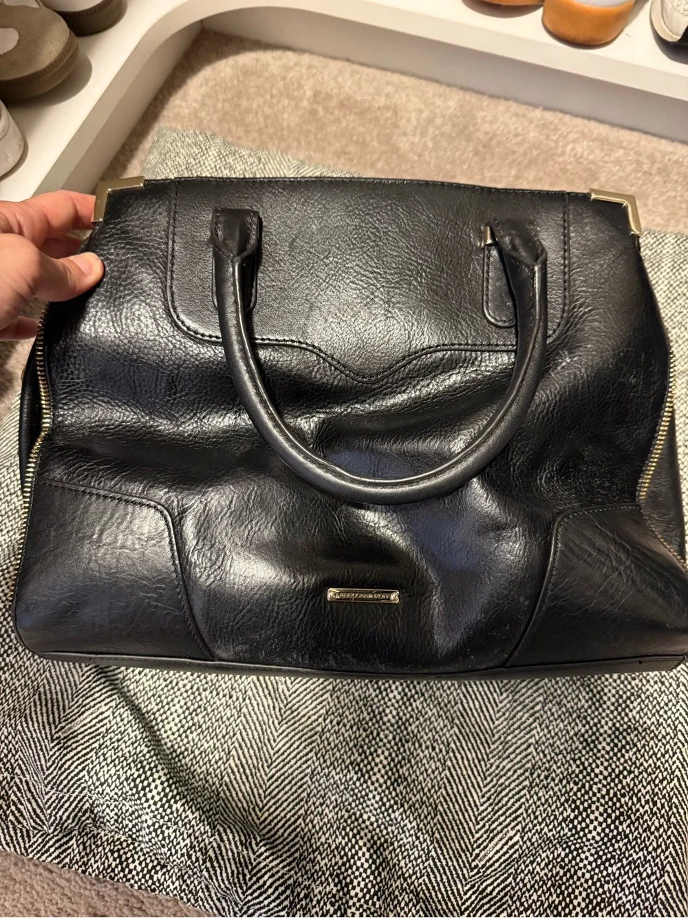 Rebecca Minkoff Black Studded Leather Satchel